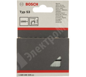 Изображение 1609200365 | Скобы для степлера (тип 53, 8мм) (1000шт в упаковке) 1609200365 Bosch