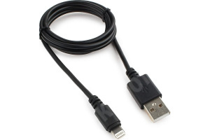 Изображение CC-USB-AP2MBP | Кабель USB Cablexpert CC-USB-AP2MBP AM/Apple, для iPhone5/6 Lightning, 1м, черный, пакет CC-USB-AP2MBP Gembird