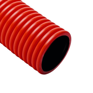 Изображение STD51-090-04-050 | Труба двустенная ПНД гибкая д.90мм для кабельной канализации Бухта 50м, с протяжкой, цвет красный, с STD51-090-04-050 PLEXUP
