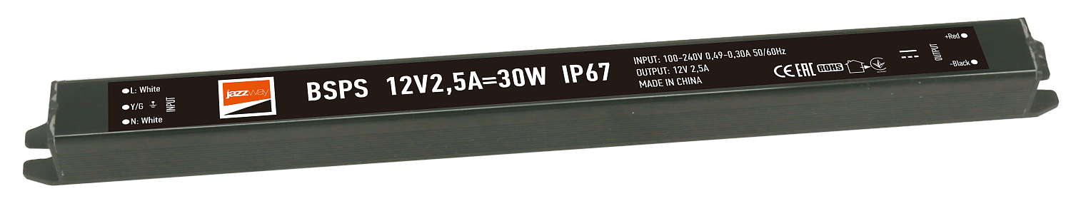 Блок питания 12V герметичный BSPS 2,5A 30W IP67 (3329259A) .3329259A Jazzway