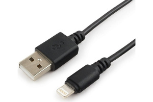 Изображение CC-USB-AP2MBP | Кабель USB Cablexpert CC-USB-AP2MBP AM/Apple, для iPhone5/6 Lightning, 1м, черный, пакет CC-USB-AP2MBP Gembird