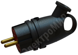 Изображение EPU01-16-02-44 | Вилка кабельная с боковым вводом, каучук, IP44, 16А, с/з, чёрная, с кольцом, BШ-10 EPU01-16-02-44 PLEXUP