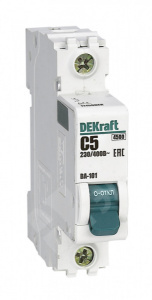 Изображение 11150DEK | Автоматический выключатель 1-пол. 5А тип C 4,5кА серия ВА-101 11150DEK DEKraft