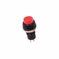 Выключатель-кнопка 250V 1А (2с) ON-OFF, красная Micro (PBS-20A)