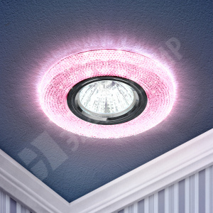 Изображение Б0018776 | Светильник встраиваемый для Г.Л. 50Вт MR16 с подсветкой розовый DK LD1 PK Б0018776 ЭРА (Энергия света)