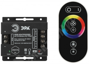 Изображение Б0061111 | Контроллер ЭРА для светодиодной ленты с радио пультом RGBController-12/24V-288/576W-IP20-RF