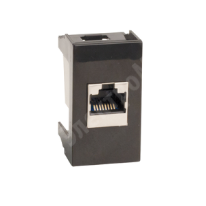 Изображение 45238 | Компьютерная розетка RJ45 кат.5e, 8P8C, Viva, черная, 1мод 45238 DKC (ДКС)