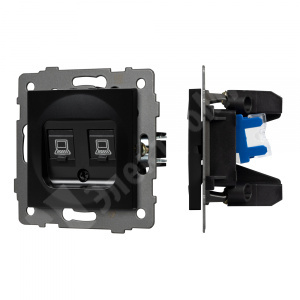 Изображение 049853 | Розетка компьютерная 2хRJ45 кат.6 черный SCT-MPC2-PL-BK-V  AKIRY-PERIO-OMALI-XSILO Arlight