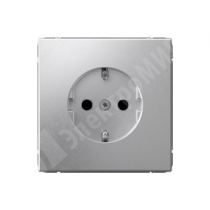 Изображение GAL000345 | Розетка 2P+E со шторками 16А алюминий ArtGallery GAL000345 Systeme Electric