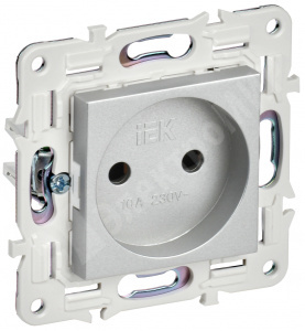 Изображение SK-R10-10-K23 | Розетка без заземления без защитных шторок 10А SK-R02S серебряный SKANDY
