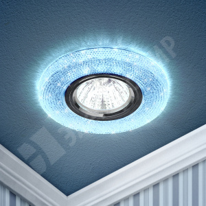 Изображение Б0018774 | Светильник встраиваемый для Г.Л. 50Вт MR16 с голубой подсветкой DK LD1 BL Б0018774 ЭРА (Энергия света)