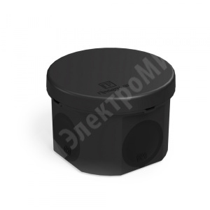 Изображение 60-0110-9005 | Коробка монтажная распределительная 70х50мм черная для открытого монтажа, 4 ввода IP66 60-0110-9005 ПРОМРУКАВ
