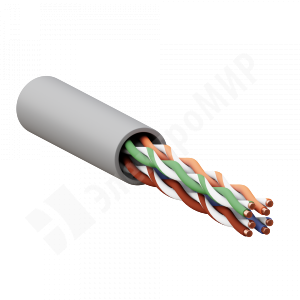 Изображение TRP-5EUTP-04PVC-GY-IN3 | Кабель витая пара TERACOM PRO Cat.5E U/UTP 4 пары solid 24AWG оболочка PVC цвет серый (упак. 305м)