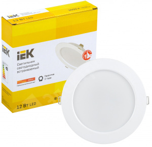 Изображение LDVO0-1613-12-3000-K01 | Светильник LED ДВО 1613 белый круг 12Вт 3000К IP20 IEK LDVO0-1613-12-3000-K01 IEK (ИЭК)