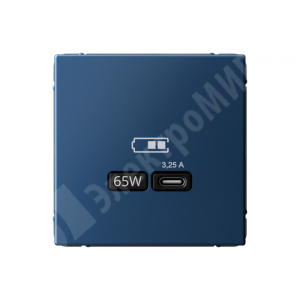 Изображение GAL001127 | Розетка USB тип-C 65W высокоскор.заряд. QC аквамарин ArtGallery GAL001127 Systeme Electric