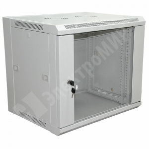 Изображение 04-2220 | Шкаф настенный 19" 6U 600×600×370мм (ШxГxВ) - передняя дверь стекло, боковые стенки съемные (разобранный), RAL 7035