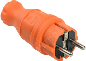 Изображение PKR01-016-2-K09 | Вилка кабельная прямая, каучук, IP44, 16А, с/з, оранжевая, Омега ВБп3-1-0м PKR01-016-2-K09 IEK (ИЭК)