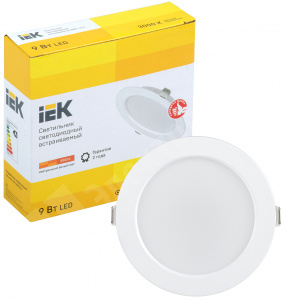 Изображение LDVO0-1612-09-3000-K01 | Светильник LED ДВО 1612 белый круг 9Вт 3000К IP20 IEK LDVO0-1612-09-3000-K01 IEK (ИЭК)