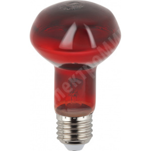 Изображение Б0057281 | Лампа инфракрасная ИКЗК R63 60 Вт 220В Е27 с красной колбой