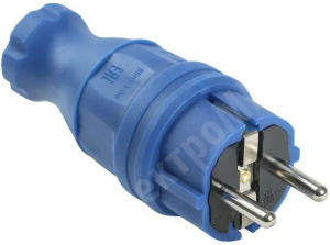 Изображение EPP01-16-07-44 | Вилка кабельная прямая, каучук, IP44, 16А, с/з, синяя, BШ-01 EPP01-16-07-44 PLEXUP