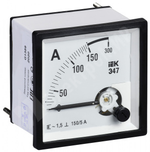 Изображение IPA10-6-0150-E | Амперметр Э47 150/5А кл. точн. 1,5 72х72мм IPA10-6-0150-E IEK (ИЭК)