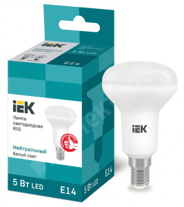 Изображение LLE-R50-5-230-40-E14 | Лампа светодиодная R50 рефлектор 5Вт 230В 4000К E14 IEK LLE-R50-5-230-40-E14 IEK (ИЭК)