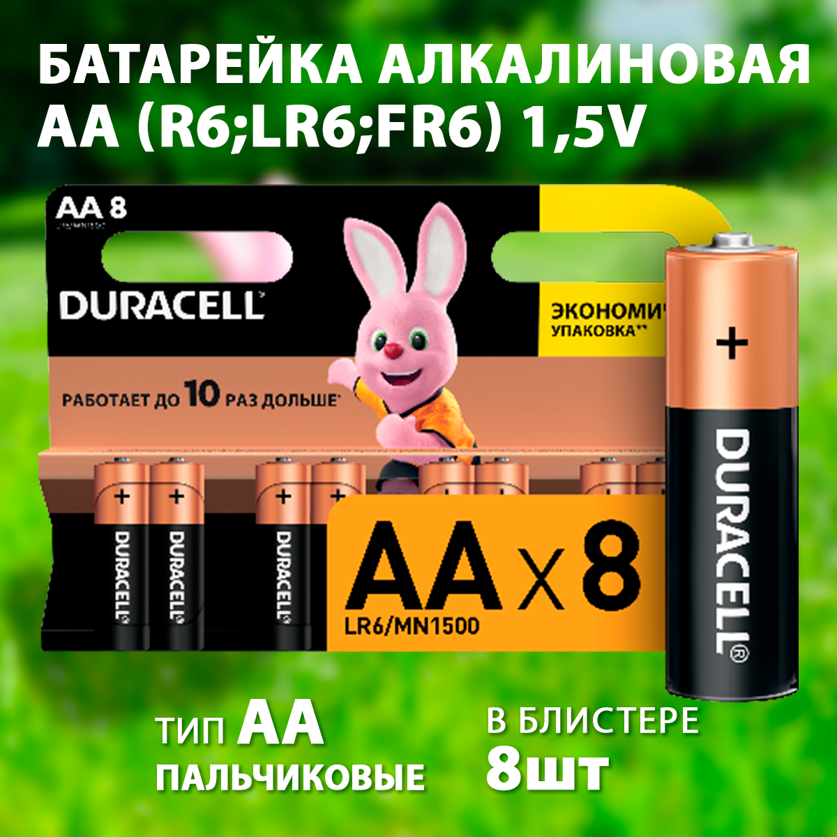 Изображение 5006201/5015242 | Батарейка алкалиновая AA (R6;LR6;FR6) 1,5V (8 шт.) 5006201 в магазине ЭлектроМИР