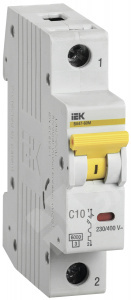 Изображение MVA31-1-010-C | Автоматический выключатель 1-пол. 10А тип C 6кА серия ВА47-60M MVA31-1-010-C IEK (ИЭК)