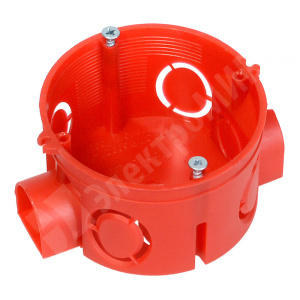 Изображение 80-0500С | Коробка установочная 80-0500С безгалогенная (HF) 68х42 с саморезами (224шт/кор) Промрукав