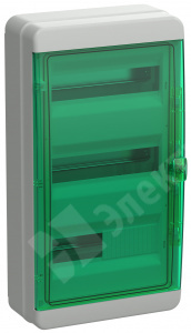 Изображение TF5-KP72-N-36-65-K03-K06 | Бокс настенного монтажа 36мод. прозрачная зеленая дверца, IP65 КМПн-36 TEKFOR