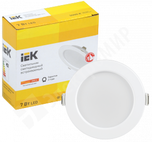 Изображение LDVO0-1611-07-3000-K01 | Светильник LED ДВО 1611 белый круг 7Вт 3000К IP20 IEK LDVO0-1611-07-3000-K01 IEK (ИЭК)