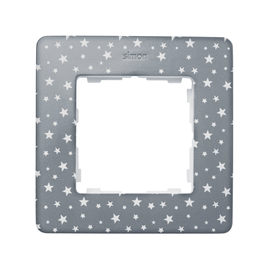 Изображение 8200610-223 | Рамка 1 пост холодный серый/звезды Detail Original 82 8200610-223 Simon