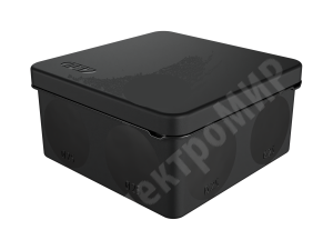 Изображение KGN35-64-02-01 | Коробка монтажная распределительная 100х100х50мм черная для открытого монтажа 8 вводов IP67 2-х комп