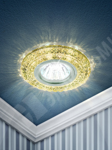 Изображение Б0028092 | Светильник встраиваемый для Г.Л. 50Вт MR16 желтый с подсветкой DK LD3 YL/WH Б0028092 ЭРА (Энергия света)