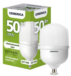 Изображение LL-HP-50-230-40-E27-E40-G | Лампа LED HP 50Вт 230В 4000К E27-E40 GENERICA