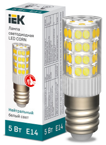 Изображение LLE-CORN-5-230-40-E14 | Лампа светодиодная CORN капсула 5Вт 230В 4000К керамика E14 IEK LLE-CORN-5-230-40-E14 IEK (ИЭК)