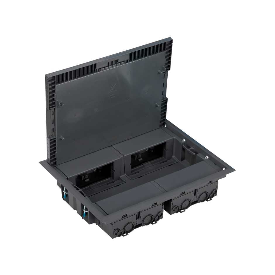 Изображение KF400-1 | Люк для установки в бетонный или фальшпол с горизонт.подключ.потребителей на 8 механизмов К45, глуби KF400-1 Simon