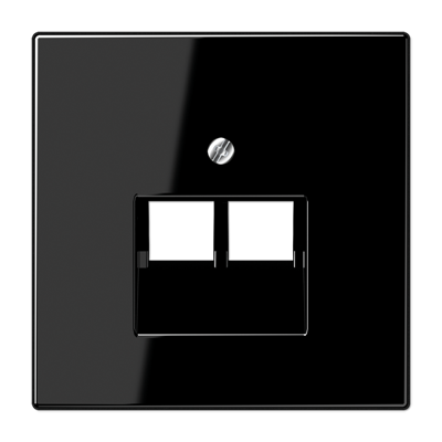 Изображение LS969-2UASW | Накладка для двойной розетки телефон/компьютер RJ11/RJ45 черный LS990 LS969-2UASW JUNG