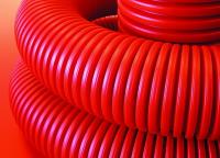 Изображение 121911 | Труба двустенная ПНД гибкая д.110мм для кабельной канализации Бухта 50м, с протяжкой, цвет красный, 121911 DKC (ДКС)