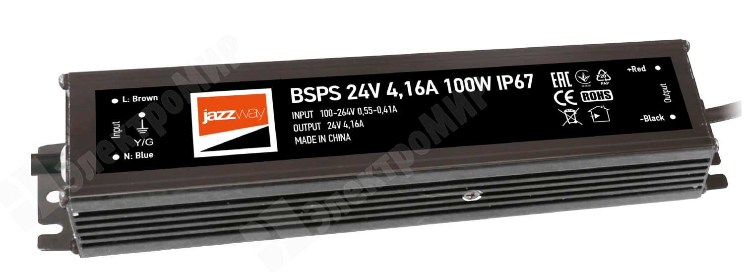 5015579 | Драйвер герметичный BSPS 24V 4,16A=100W 3 г.гарантии IP67  (5015579) .5015579 Jazzway по цене 2 040 руб. с доставкой по России