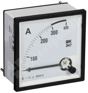 Изображение IPA10-6-0300-E | Амперметр Э47 300/5А кл. точн. 1,5 72х72мм IPA10-6-0300-E IEK (ИЭК)