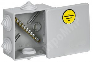 Изображение UKO21-085-085-040-K41-44U | Коробка КУП КМ41360 85х85х40мм IP44 6 вв. (7035) IEK UKO21-085-085-040-K41-44U IEK (ИЭК)