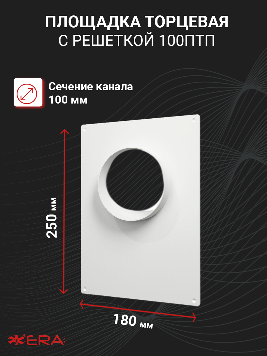 100ПТП | Площадка торцевая пластиковая, 180*250 D 100 100ПТП ЭРА по цене  136 руб. с доставкой по России