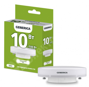 Изображение LL-T80-10-230-40-GX53-G | Лампа LED T80 таблетка 10Вт 230В 4000К GX53 GENERICA