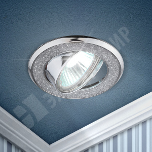 Изображение C0043759 | Светильник встраиваемый для Г.Л. 50Вт MR16 круг серебряный блеск/хром DK18 CH/SH SL C0043759 ЭРА (Энергия света)