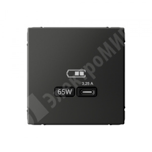 Изображение GAL001427 | Розетка USB тип-C 65W высокоскор.заряд. QC базальт ArtGallery GAL001427 Systeme Electric