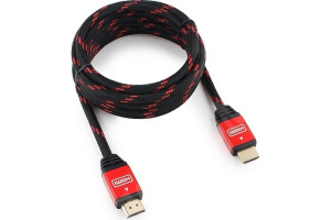 Изображение CC-G-HDMI02-3M | Кабель HDMI Cablexpert, серия Gold, 3 м, v1.4, M/M, красный, позол.разъемы, алюминиевый корпус, нейл CC-G-HDMI02-3M Gembird