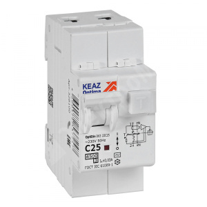 Изображение 328100 | АВДТ с защитой от сверхтоков OptiDin D63-22C25-AC-У3 (2P, C25, 30mA, 4,5кА)