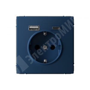 Изображение GAL001132 | Розетка 2P+E с USB A+C 5В/2,4А/3А, 2х5В/1,5А аквамарин ArtGallery GAL001132 Systeme Electric