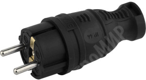 Изображение Б0044540 | Вилка кабельная прямая, каучук, IP44, 16А, с/з, чёрная, V8-B-IP44